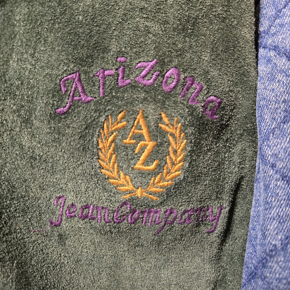 Arizona Jean Company Vintage Genuine Leather Quilted Arm Trucker Jacket GUC - Picture 8 of 9